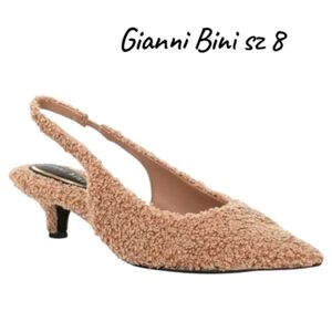 New Gianni Bini Faux Shearling Kitten Heel Shoes Sz 8